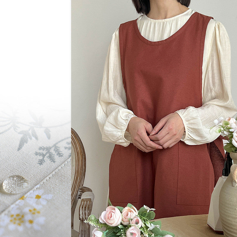 Household Cotton And Linen Waterproof Apron