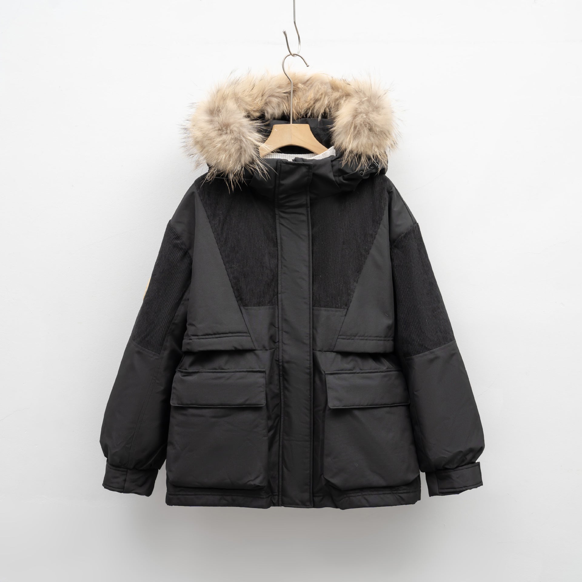 Hooded Jacket Fox Fur Women's Workwear Collar for women