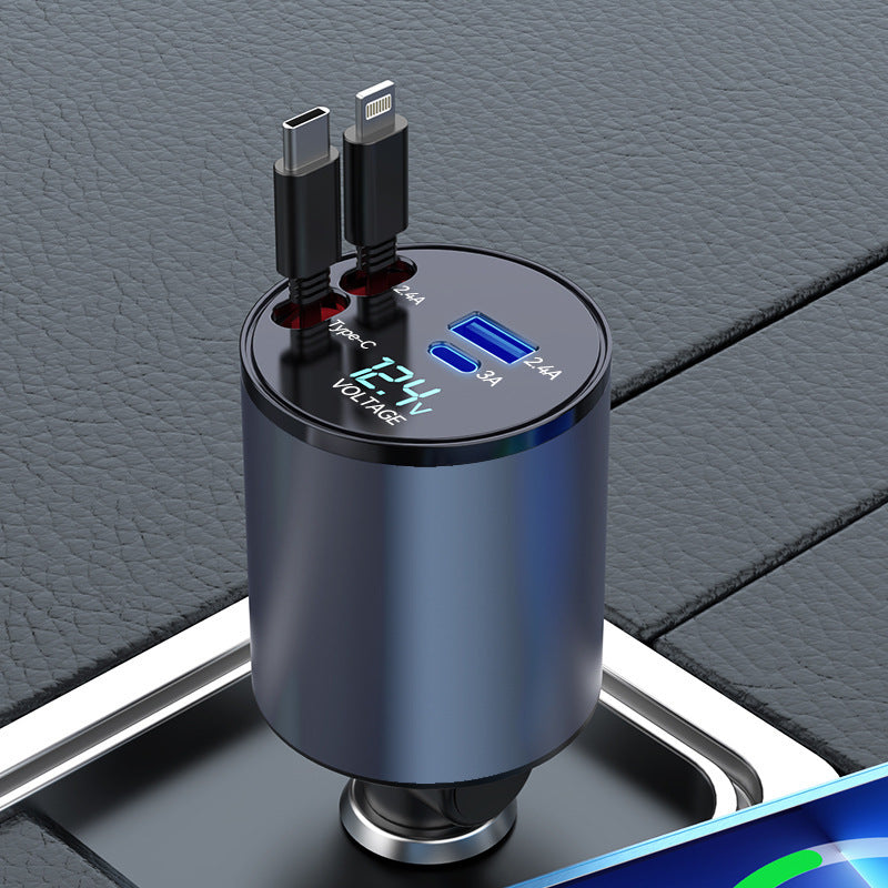 Fashion Simple 100W Car Phone Charger, 4 in 1 charger