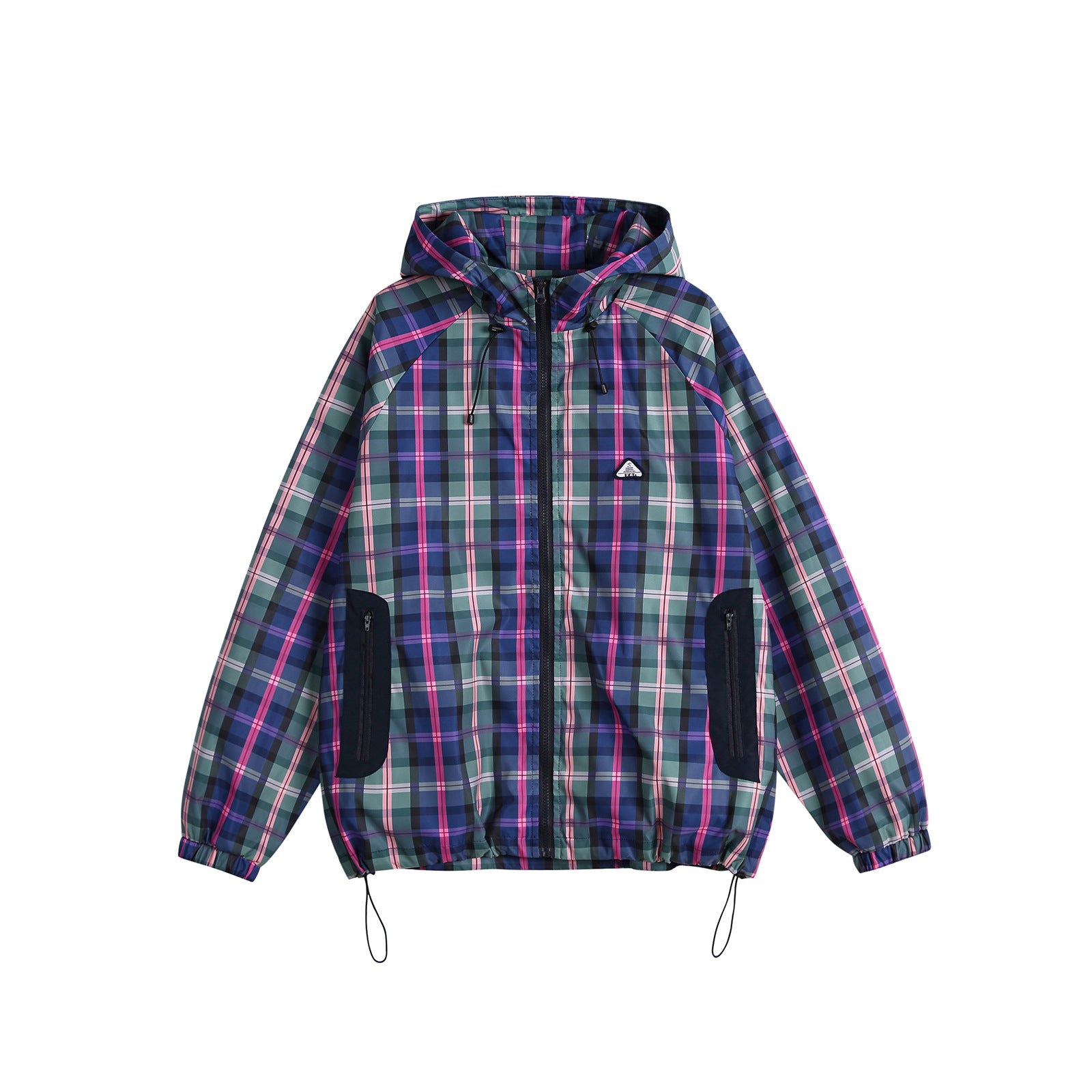 Unisex Style Casual Plaid Hooded Oversize Jacket