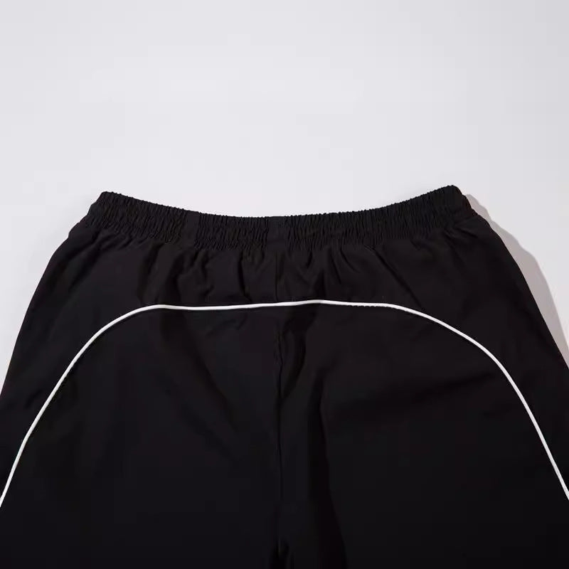 Unisex Style Casual Style Loose Drooping Korean Style Stitching Sports Straight Pants
