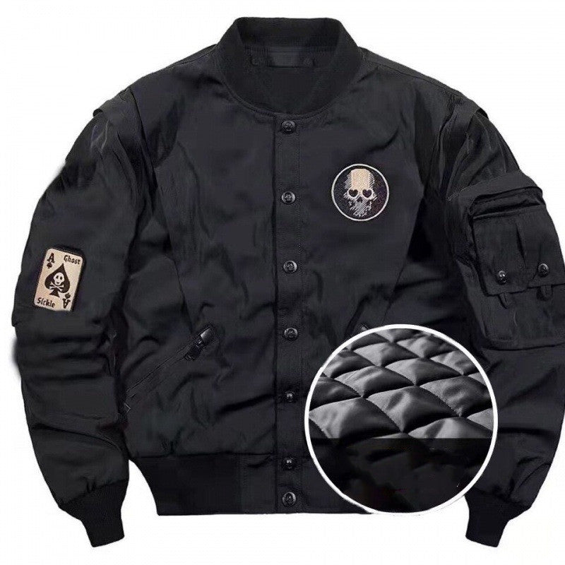 Oversize Loose Embroidered Overalls Flight Jacket for men