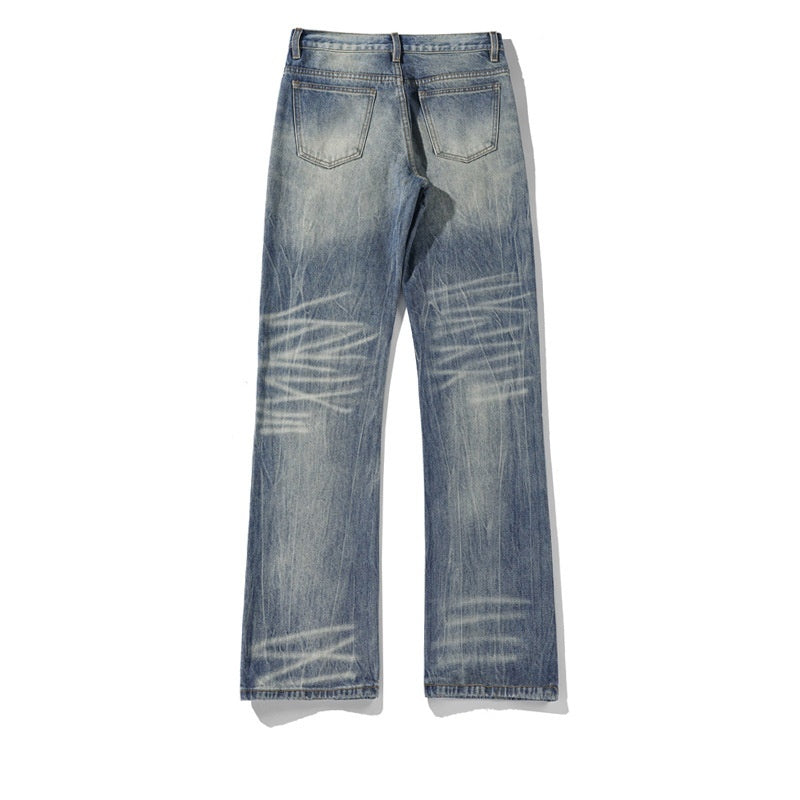 Plus Size Lightning Pattern Skinny Jeans for men