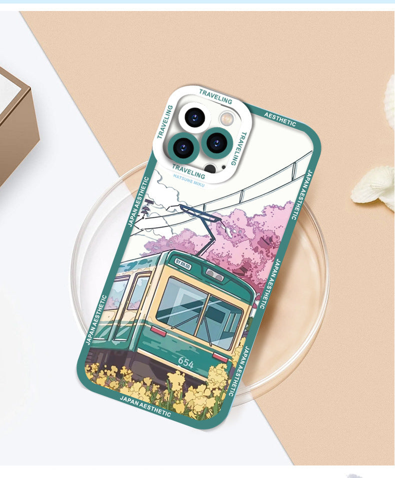 Japanese Anime Snow Mountain Transparent Phone Case