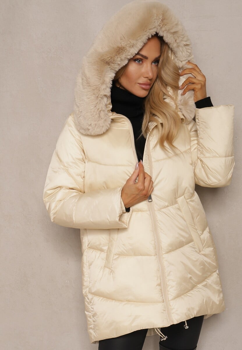 women mid length hooded jacket