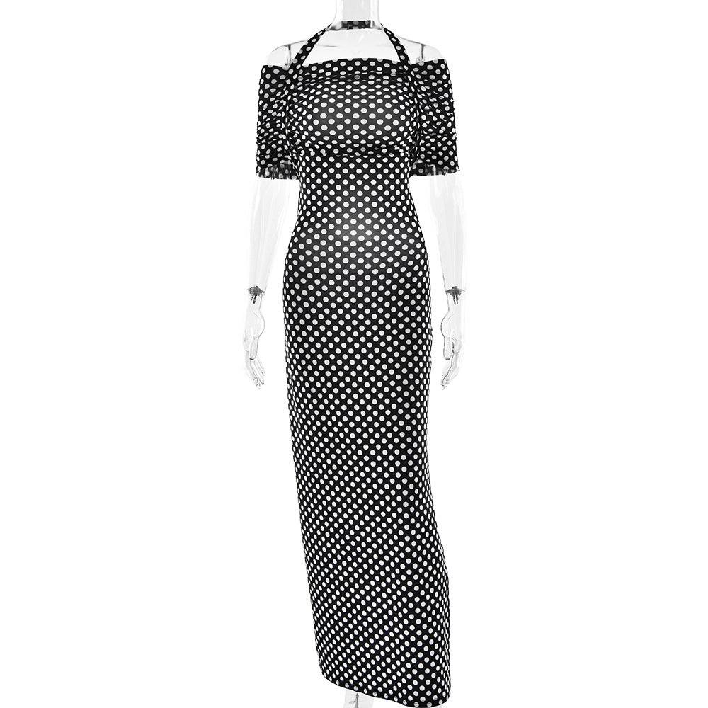 Tube Top Halter Dot Sexy Slim Fit Waist Dress