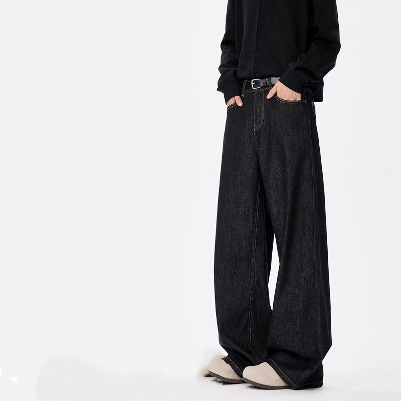 Wear-resistant Loose Straight Casual Wide-leg Neutral Jeans for men