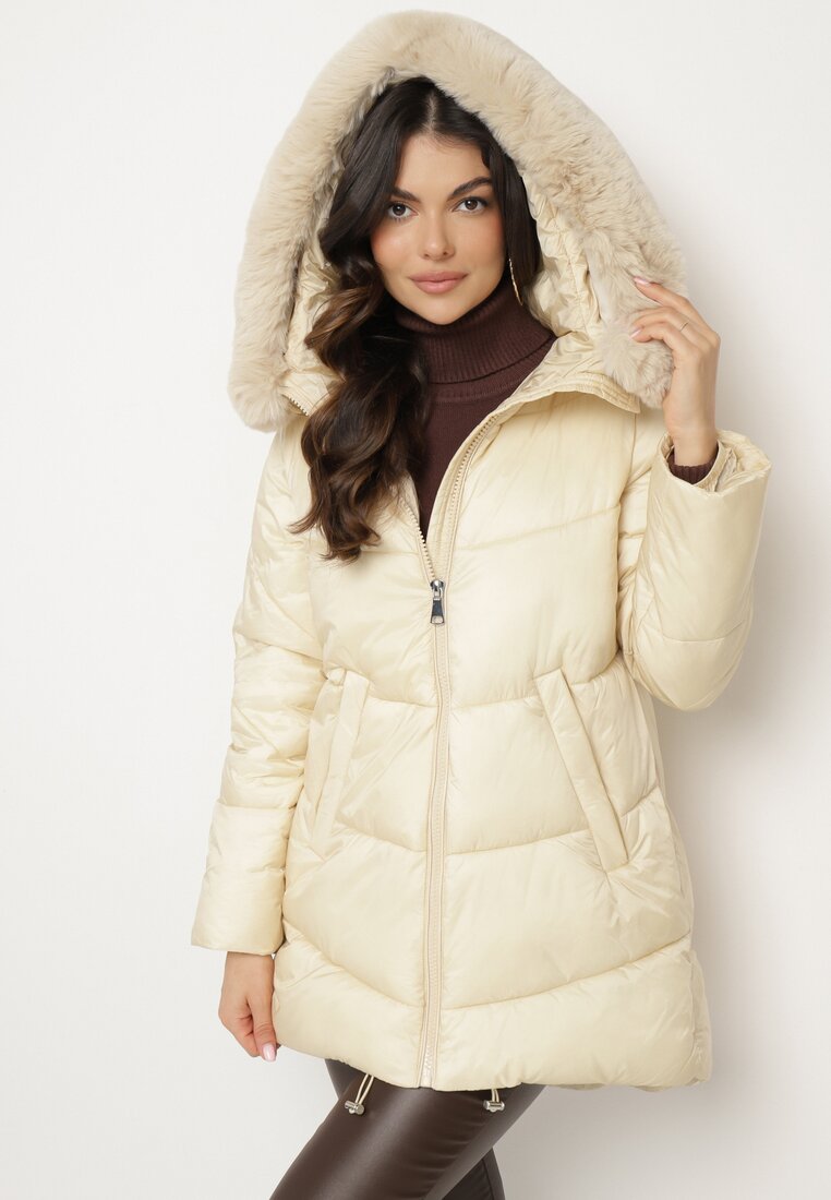 women mid length hooded jacket