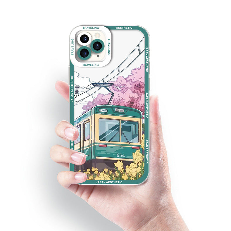 Japanese Anime Snow Mountain Transparent Phone Case