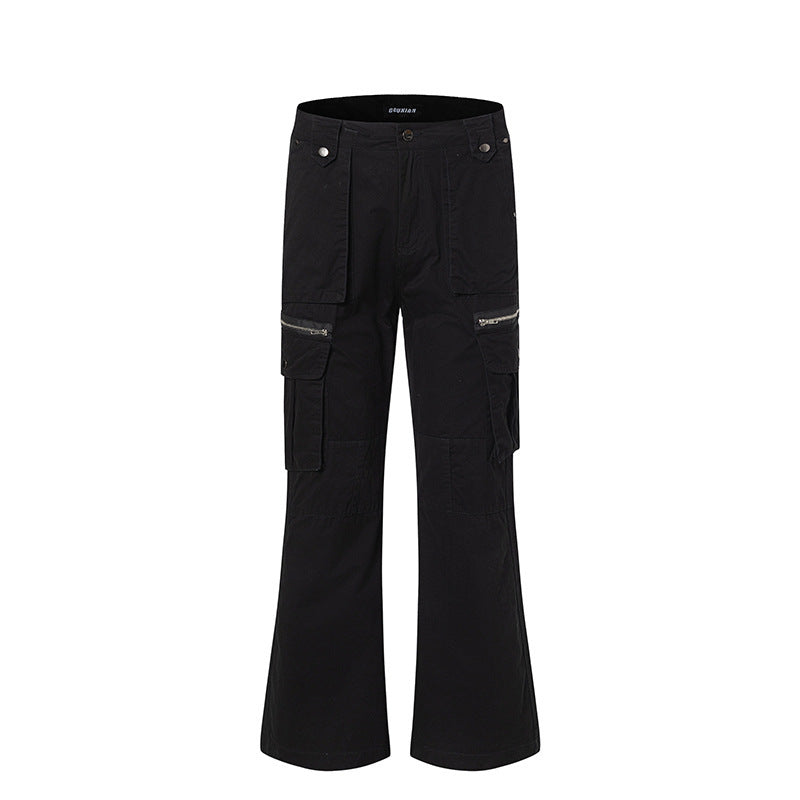 Loose Straight Wide Leg Cotton Casual Trousers for men