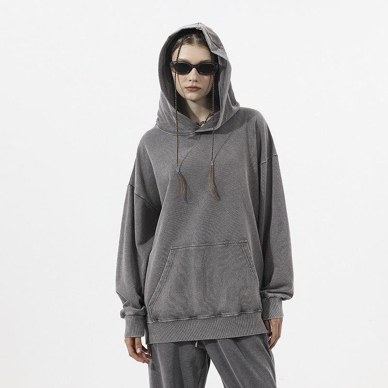 European And American Washed Hoodie Loose Outfit