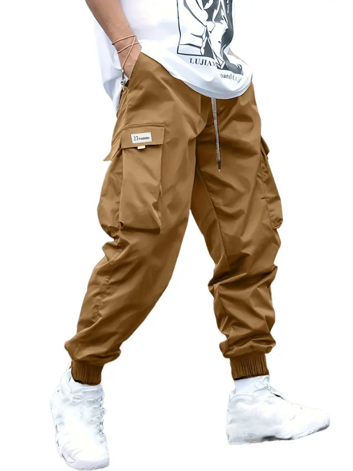 Men's Casual Pants Multi-pocket Teenagers Loose Tappered