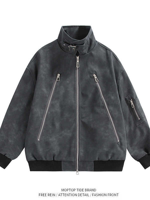 Men's Autumn And Winter High-grade Fashion Brand American Retro Motorcycle Clothing Coat