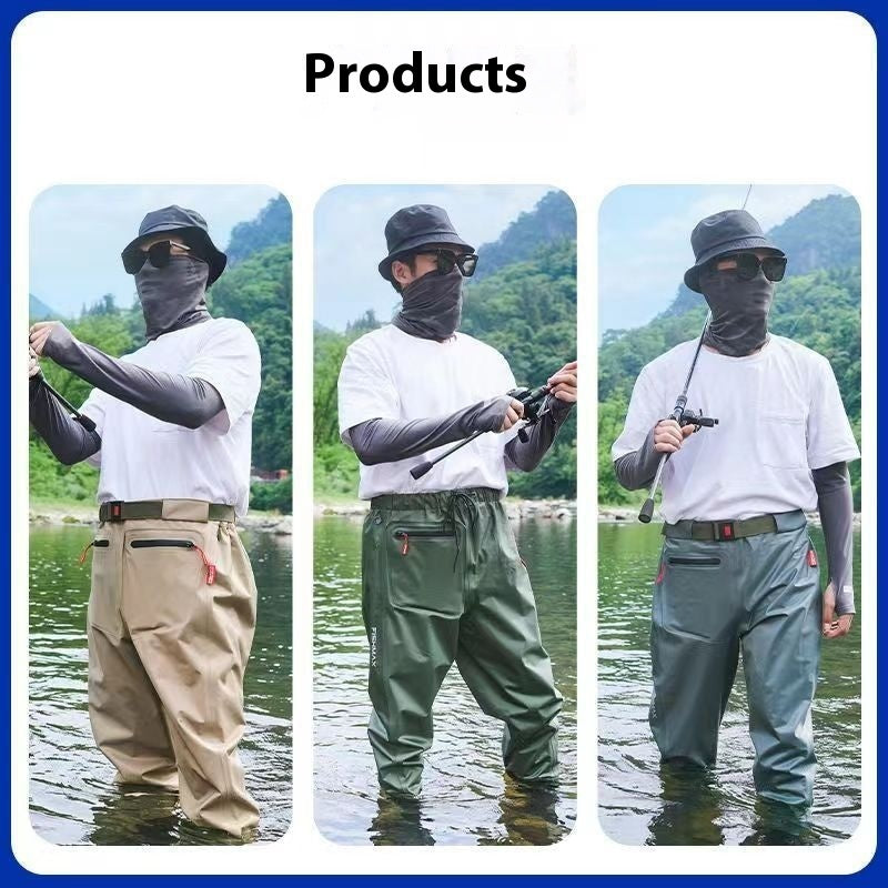 Q3Y Waders One-piece Belt Rain Boots for men