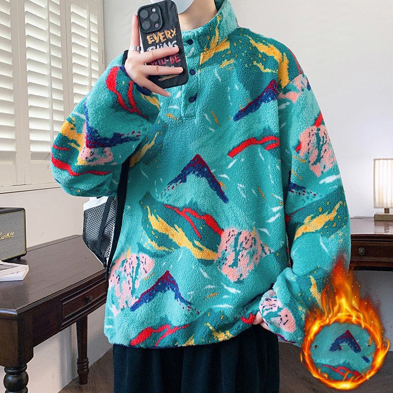 Fashion Men's Velvet Padded Thickened Sweater