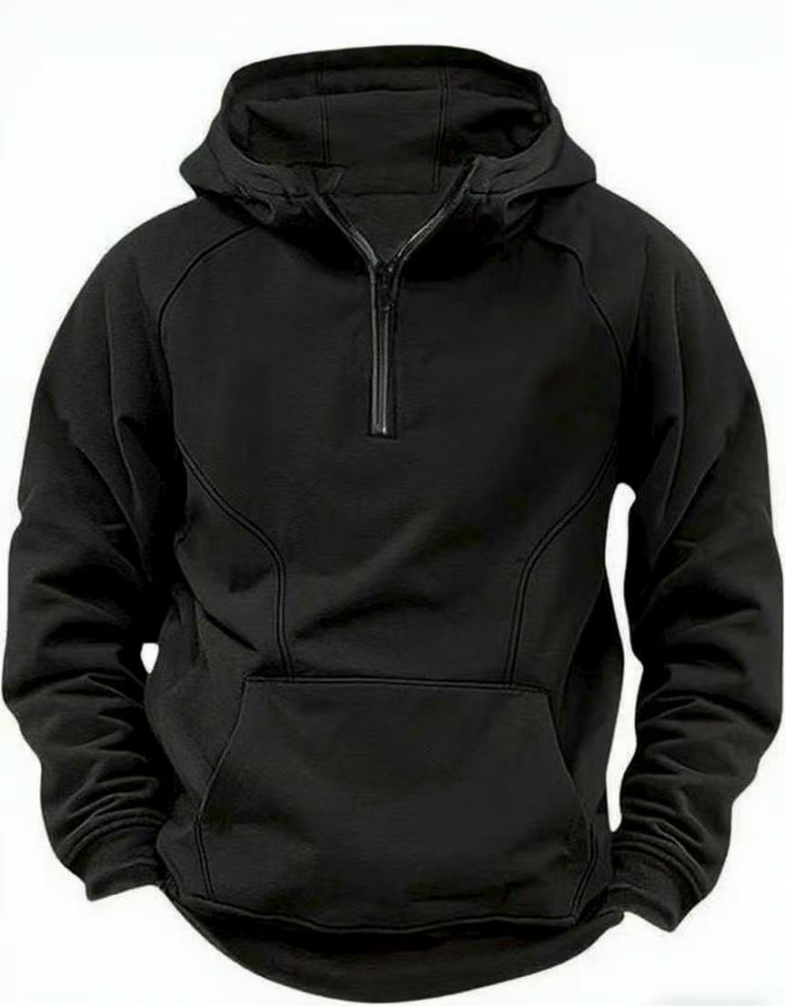 Hooded Retro Solid Color Distressed Sweater Long Sleeve Coat for men