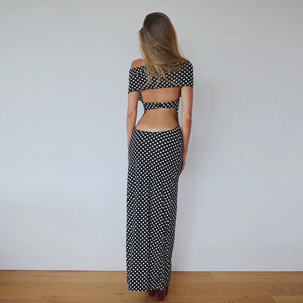 Tube Top Halter Dot Sexy Slim Fit Waist Dress