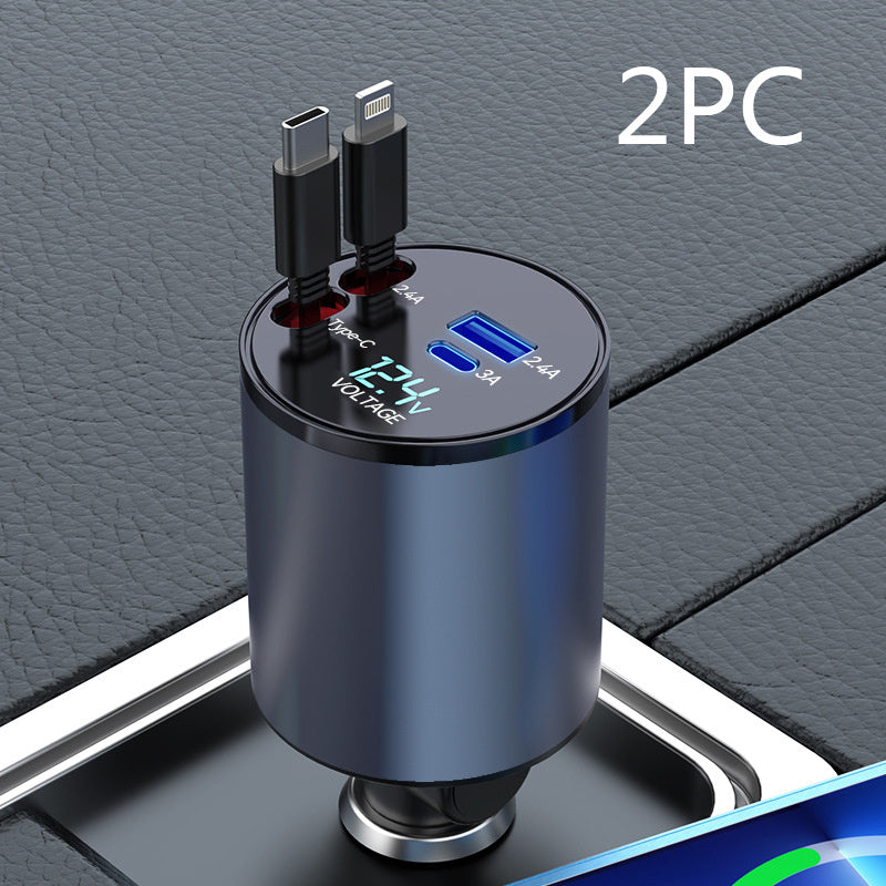 Fashion Simple 100W Car Phone Charger, 4 in 1 charger