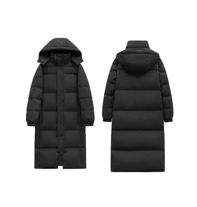 women Over-the-knee Padded Jacket hooded jacket