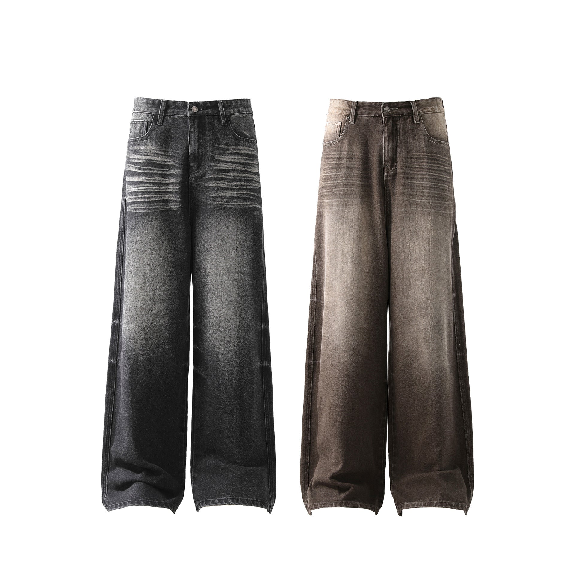 Jeans Washed-out Vintage Straight-leg Trousers for men