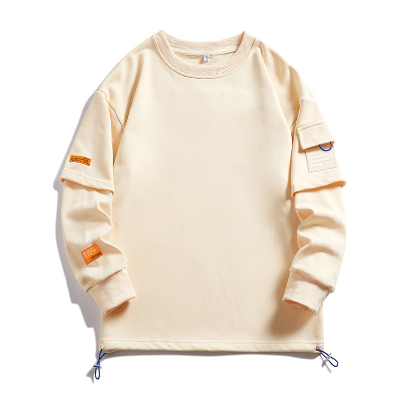 Men's Same Long Sleeve Round Neck Lazy Style Top Undershirt Sweater