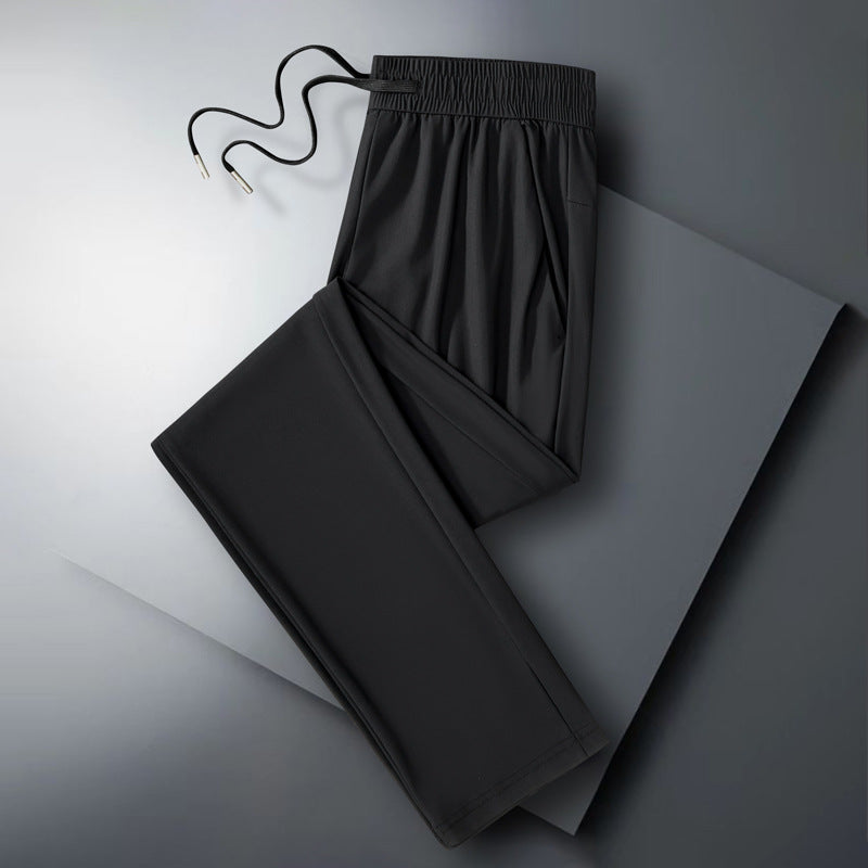 Summer Ice Silk Casual Pants Men's Thin Solid Color