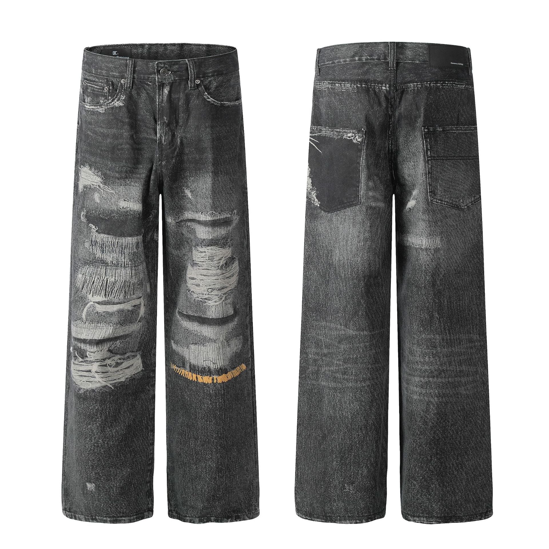 Men's And Women's Loose Fashion Straight Jeans