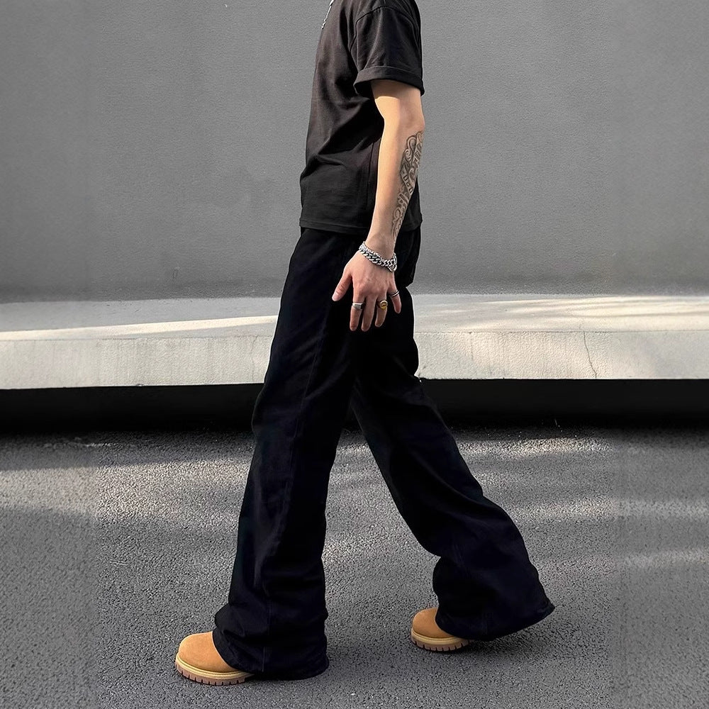 Retro Distressed Flattering Black Machete Skinny Jeans For Men