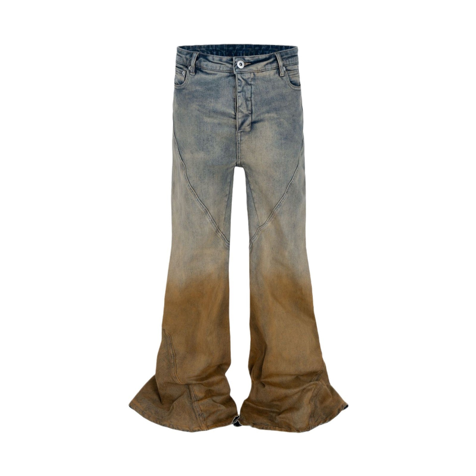 Men's Gradient Trousers Wide Leg Distressed Casual Jeans