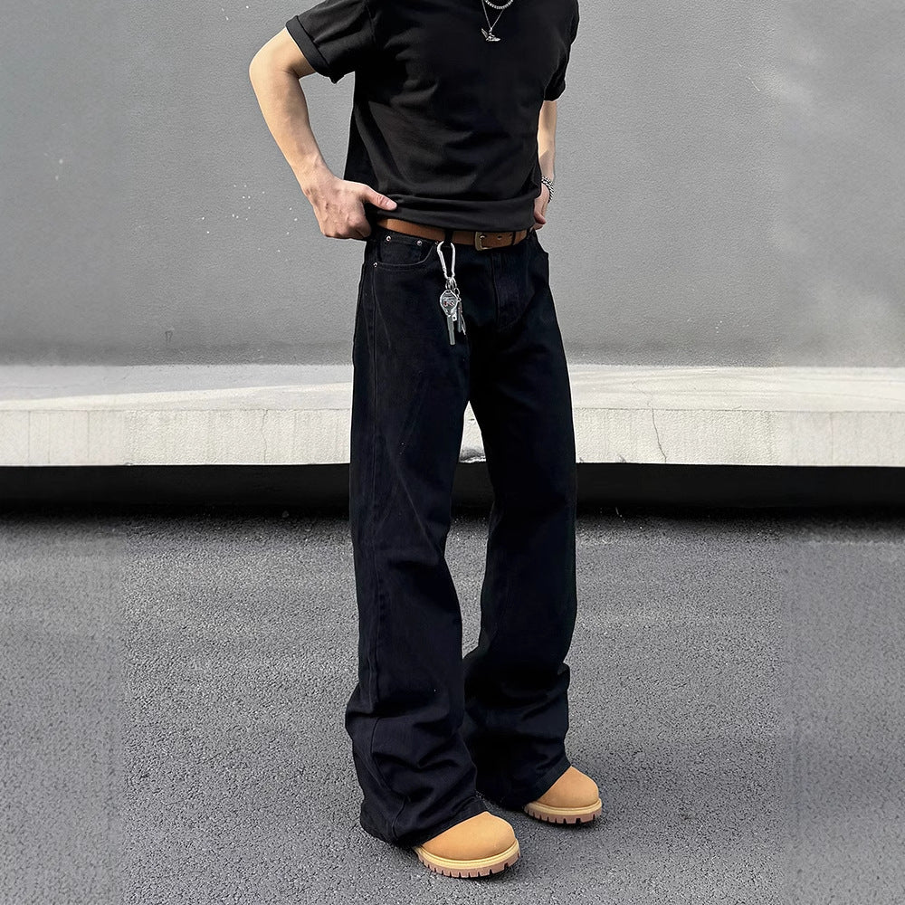 Retro Distressed Flattering Black Machete Skinny Jeans For Men