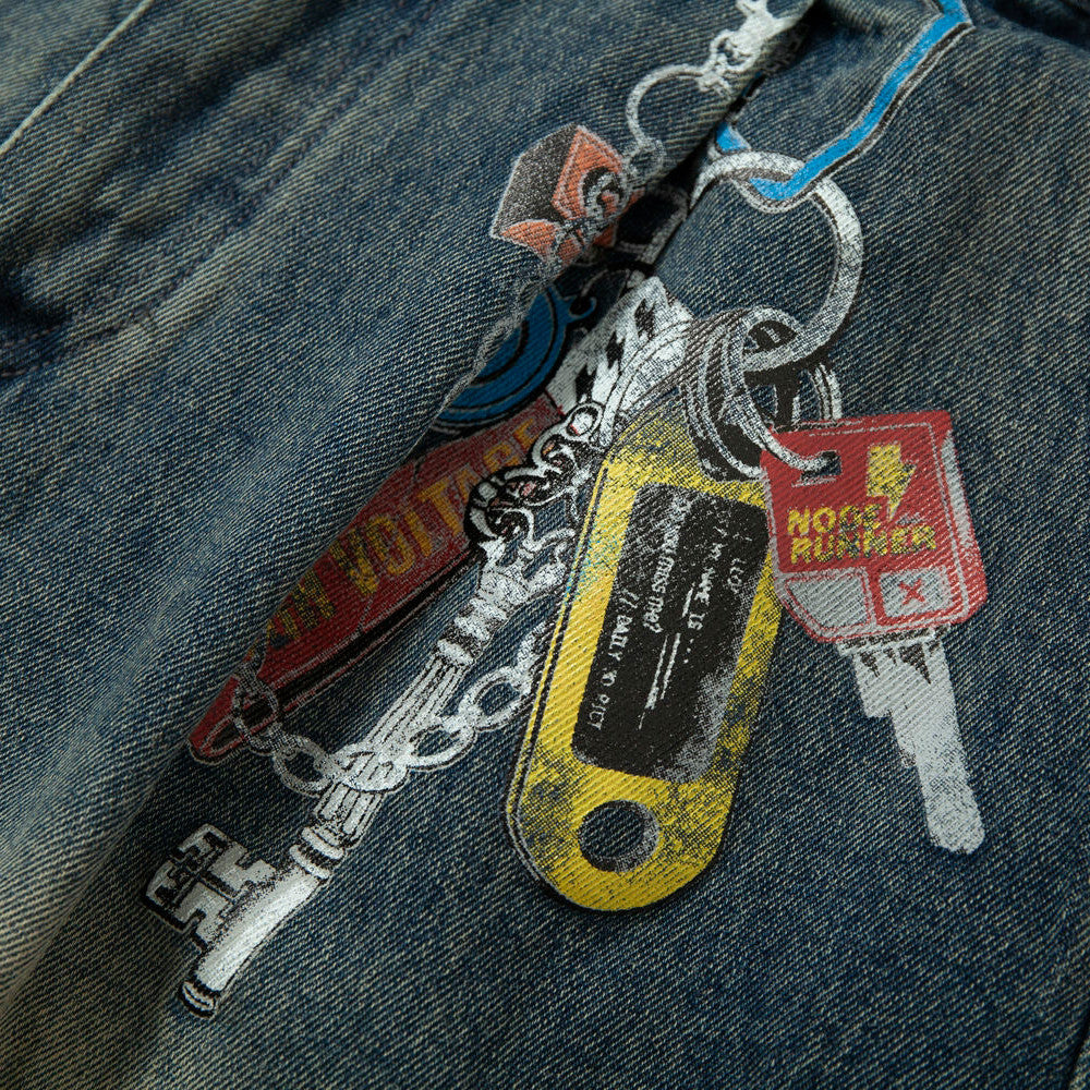 Heavy Industry Washing Hole Denim Trousers Men