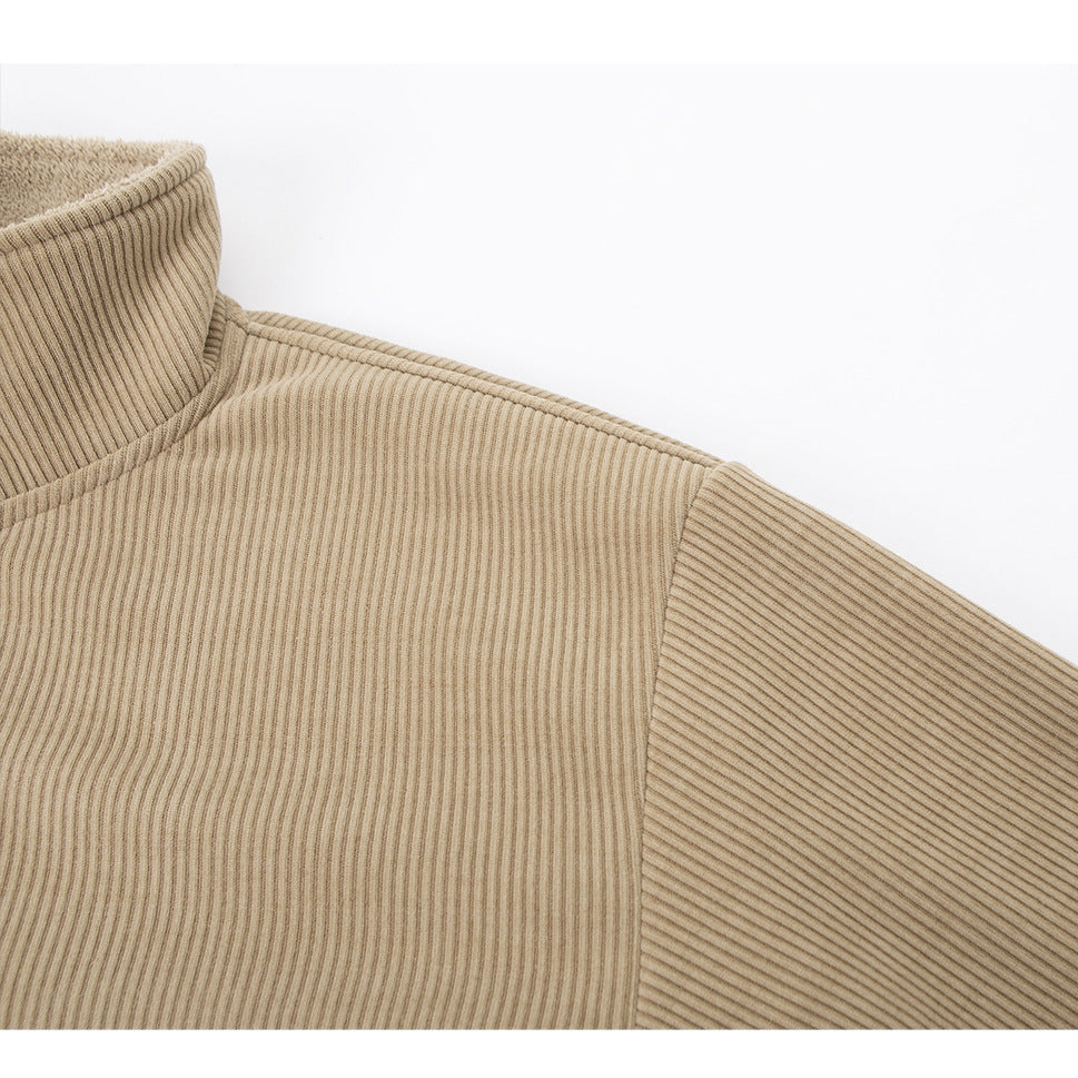 Retro Vibe Simple Heavy Industry Fleece Pullover