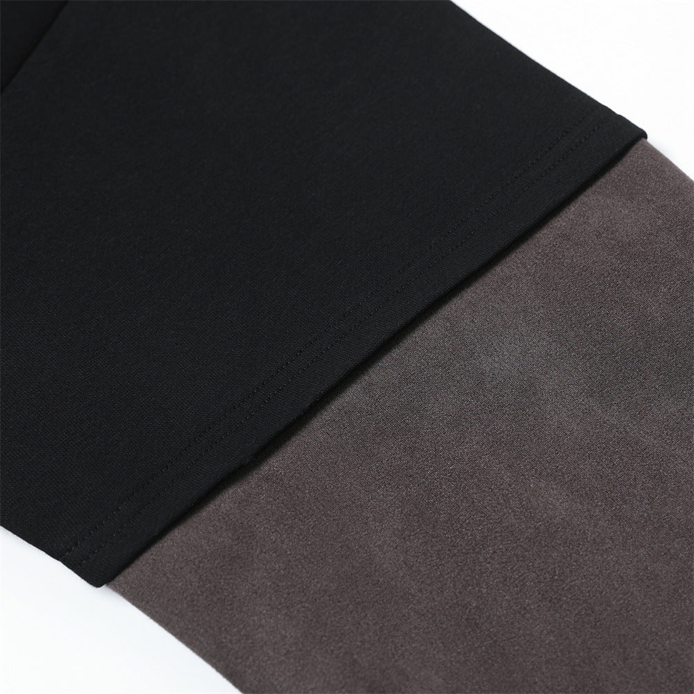 Printed False Two-piece Pullover Patchwork Hoodie Men