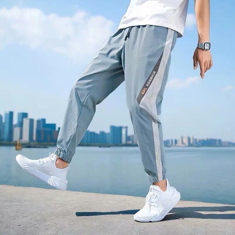 Men's Summer Thin Casual Ice Silk Cropped Pants