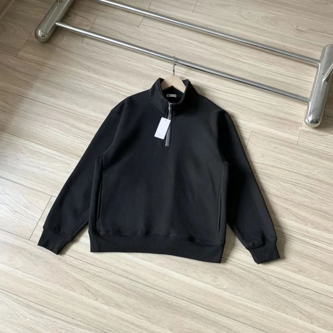 Men's Thick Loose Half Zipped Stand Collar Top