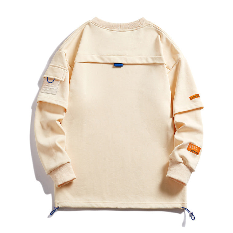 Men's Same Long Sleeve Round Neck Lazy Style Top Undershirt Sweater