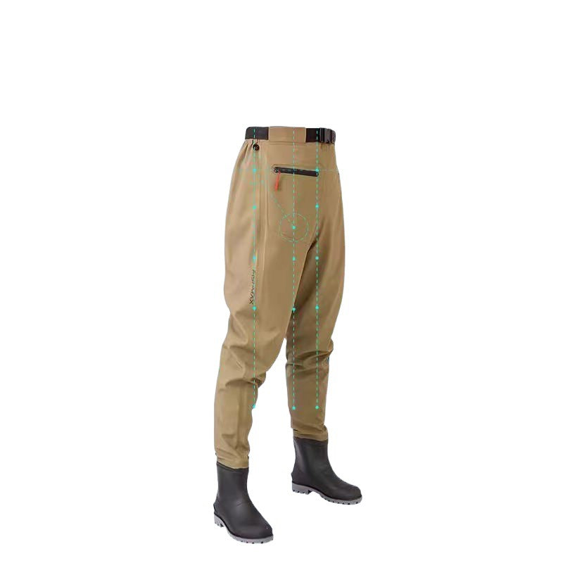 Q3Y Waders One-piece Belt Rain Boots for men