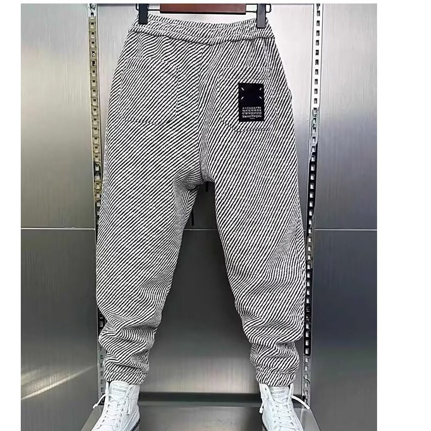 Fashionable All-match Ankle Banded Pants Elastic Elastic Waist Loose Casual for men