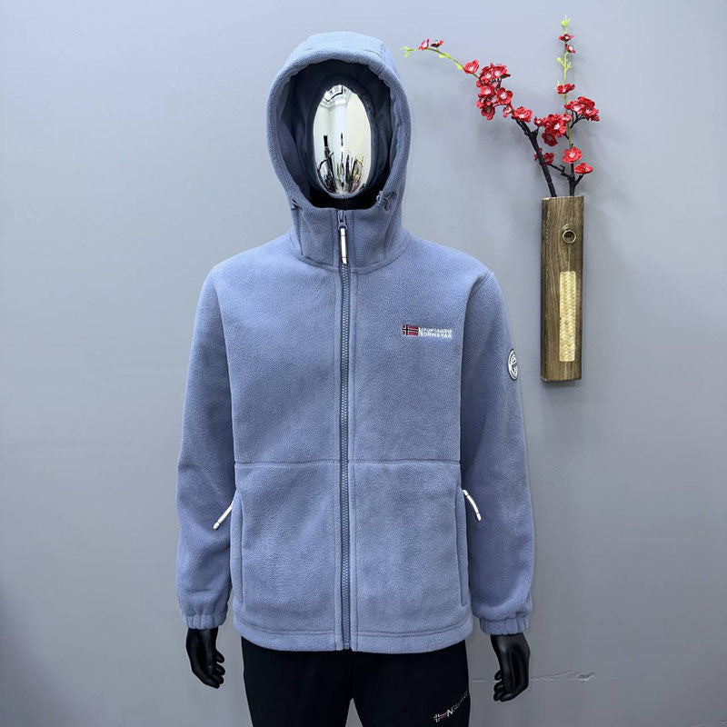 Hooded Fleece-lined Thickened Men's Coat Jacket