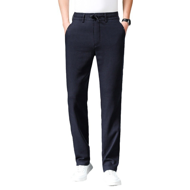 Summer Thin Cotton and Linen Tencel Breathable and Loose Straight White Pants for men