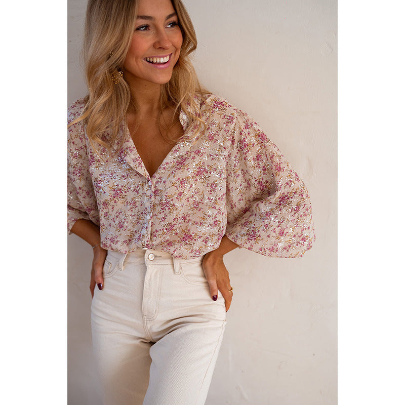 Fashion Single Row Multi-Buckle Shirt for Women