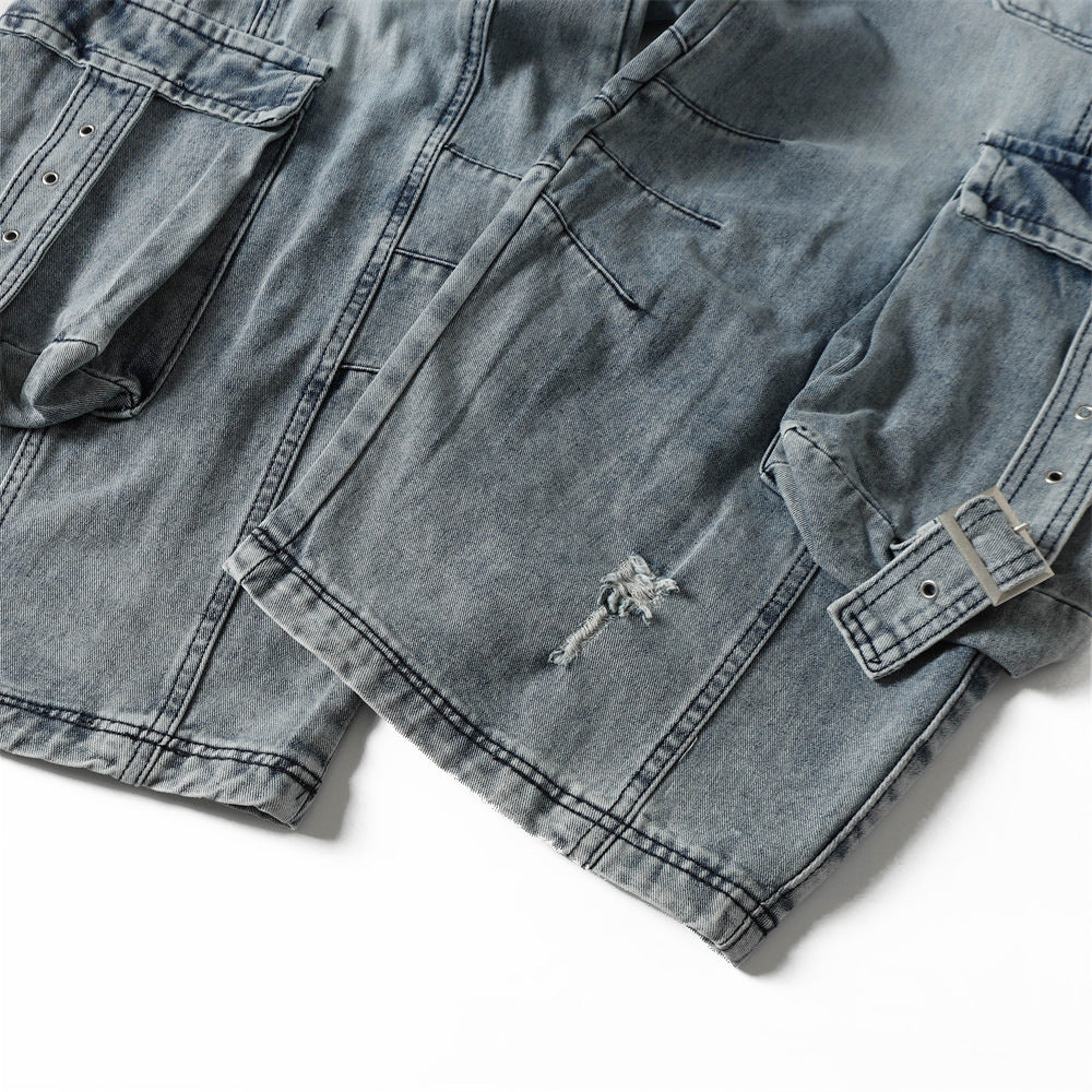 Old Washing Overalls Denim Trousers For Men