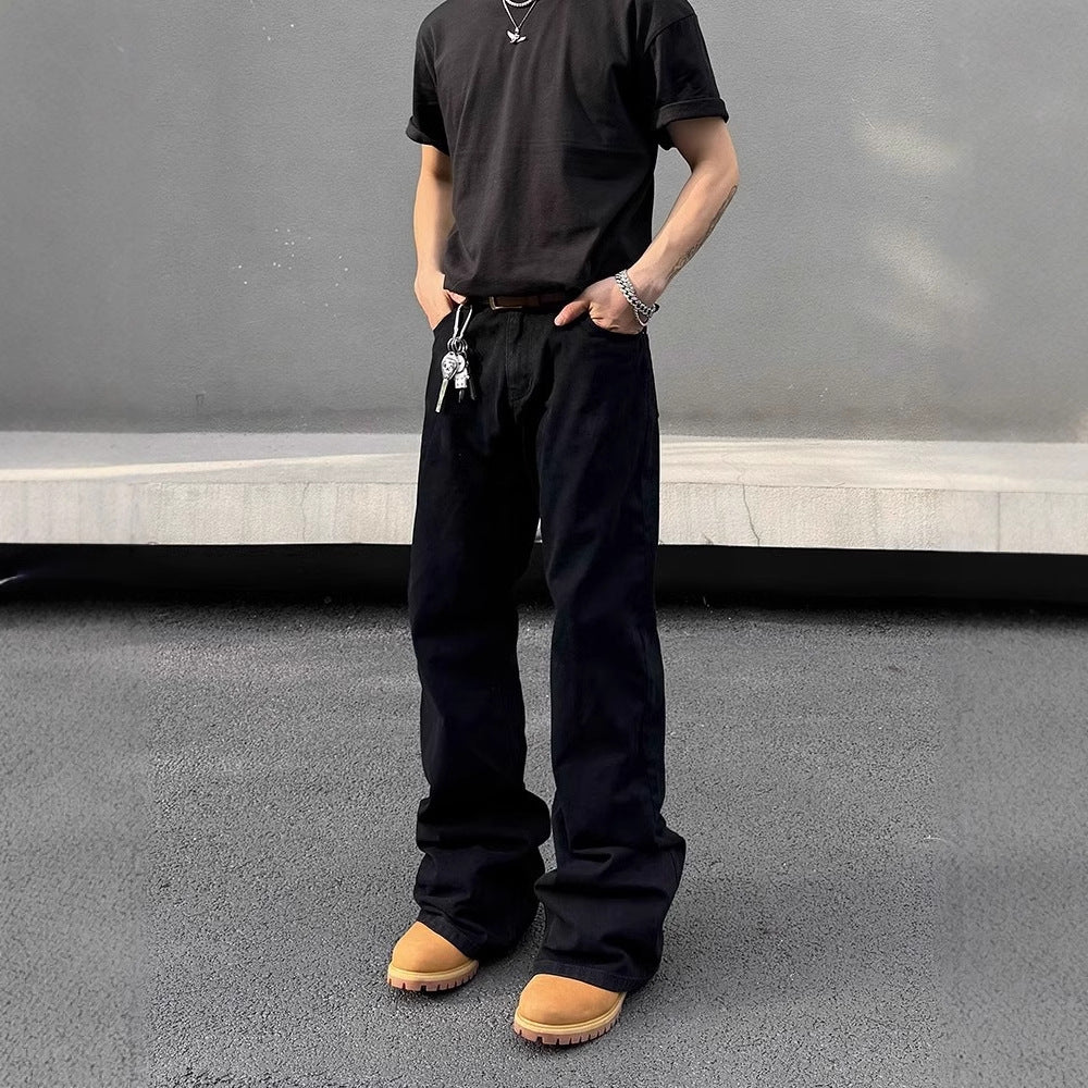 Retro Distressed Flattering Black Machete Skinny Jeans For Men