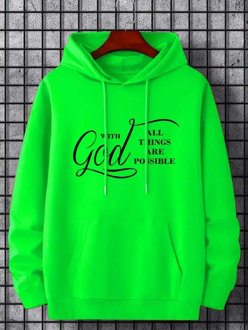 New Text Printing Plus Velvet Fallwinter Hoodie