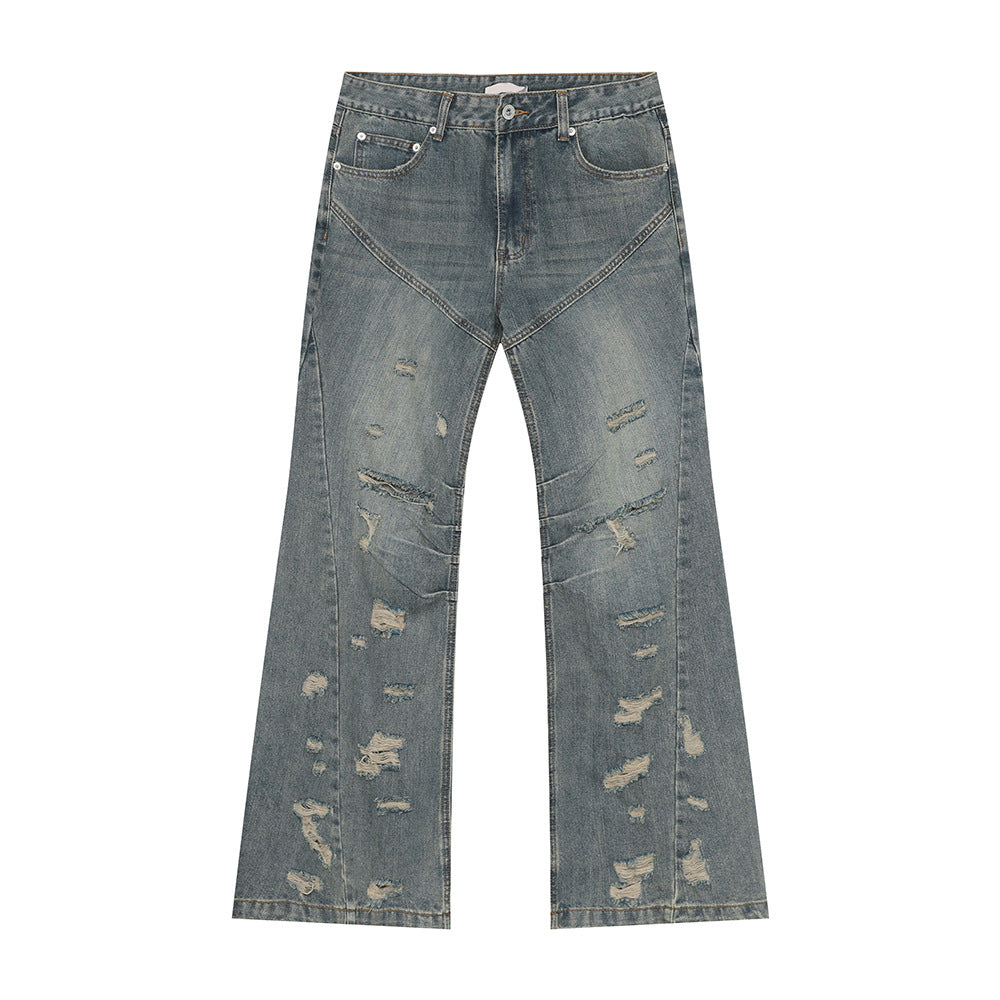 Street Style Broken Hole Design Retro Skinny Jeans for men
