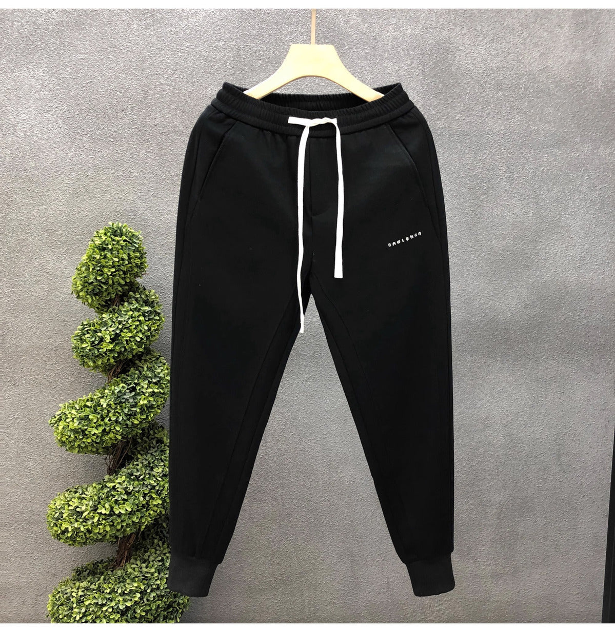 Simple Light Gray Men's Fashion Ankle-tied Sports Pants