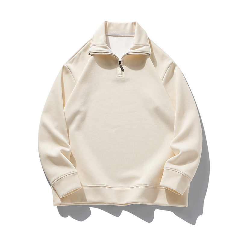 Fleece-lined Half Zipper Polo Shirt Sweater