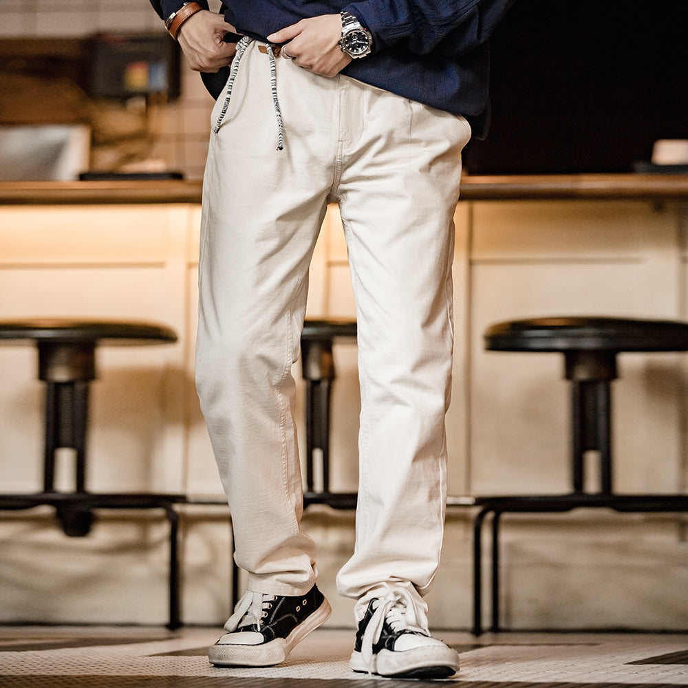 Men's Madden Workwear American Retro Cotton Seed Shell Dark Plaid Casual Pants