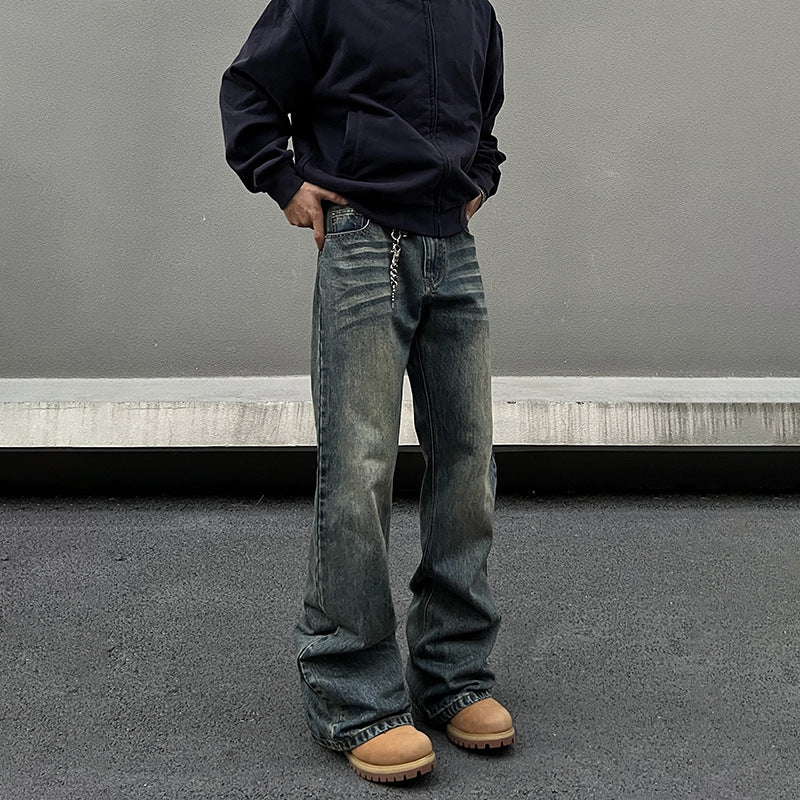 Retro Distressed Flattering Black Machete Skinny Jeans For Men