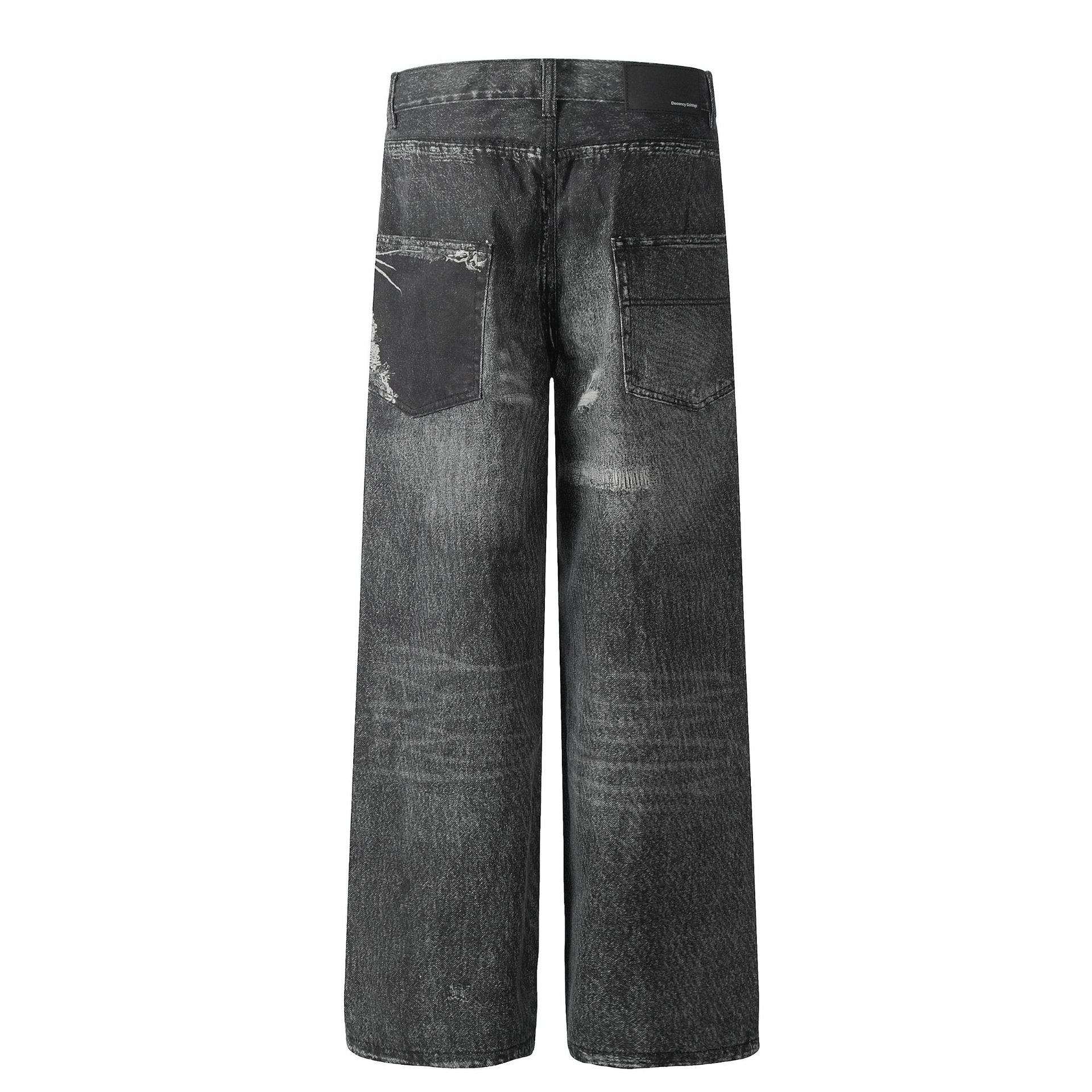 Men's And Women's Loose Fashion Straight Jeans